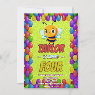 Biene Einzigartige Personalisierte Geburtstagskind Einladung
