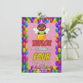 Biene Einzigartige Personalisierte Geburtstagskind Einladung (Stehend Vorderseite)