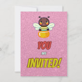 Biene Einzigartige Personalisierte Geburtstagskind Einladung (Rückseite)