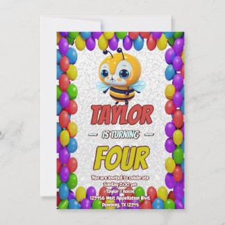 Biene Einzigartige Personalisierte Geburtstagskind Einladung