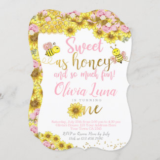 Biene Erster Geburtstag Einladung