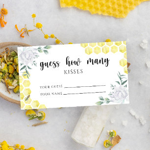 Biene floral - rate wie viele KISSES Braut-Spiel Begleitkarte