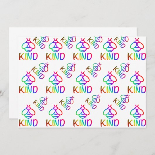 Biene freundlich, farbenfroh, Honigbienendesign Einladung (Vorne/Hinten)