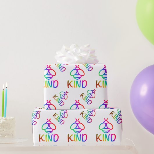 Biene freundlich, farbenfroh Hummeldesign Geschenkpapier (Partygeschenke)
