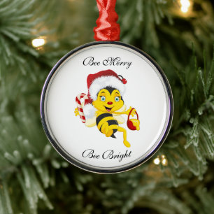 Biene Frohe Weihnachten Cartoon Ornament Aus Metall