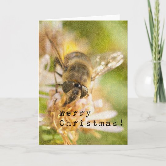 Biene Frohlich Ein Honig Bienen Weihnachten Feiertagskarte Zazzle De