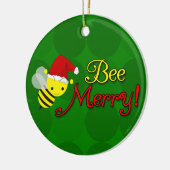 Biene fröhlich, niedlicher Hummel-Feiertag Keramikornament (Links)