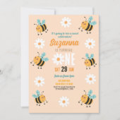 Biene Geburtstag Einladung Party Blume Daisy Insek (Vorderseite)