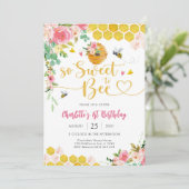 Biene Geburtstagseinladung Mädchen Einladung (Stehend Vorderseite)