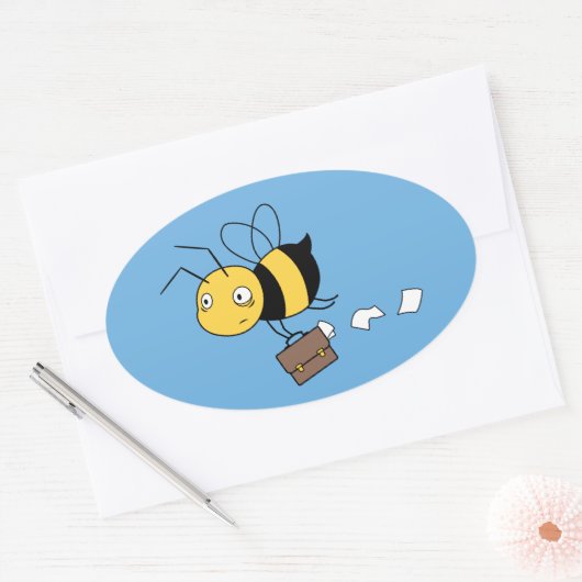 Biene, getirte Stressbeere, Briefkasten Ovaler Aufkleber (Umschlag)