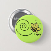 Biene glücklich button (Vorne & Hinten)