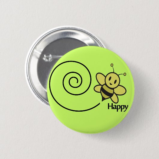 Biene glücklich button (Vorne & Hinten)