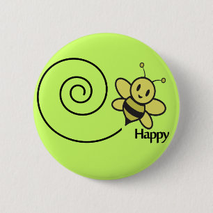 Biene glücklich button