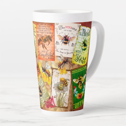 Biene Große Latte-Tasse Milchtasse (Rechte Ecke)