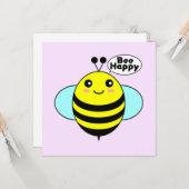 Biene Happy 2 Karte (Vorderseite/Rückseite Beispiel)