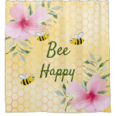 Biene Happy Hummeln Gelbe Honigwabe Duschvorhang (Vorderseite)