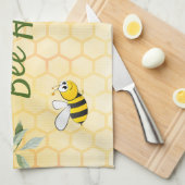 Biene Happy Hummeln Gelbe Honigwabe Sommer Geschirrtuch (Viertel Falte)