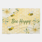Biene Happy Hummeln Gelbe Honigwabe Sommer Geschirrtuch (Horizontal)