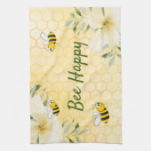 Biene Happy Hummeln Gelbe Honigwabe Sommer Geschirrtuch (Vertikal)