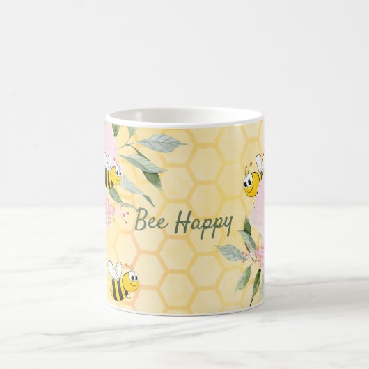 Biene Happy Hummeln Gelbe Honigwabe Sommer Kaffeetasse (Mittel)