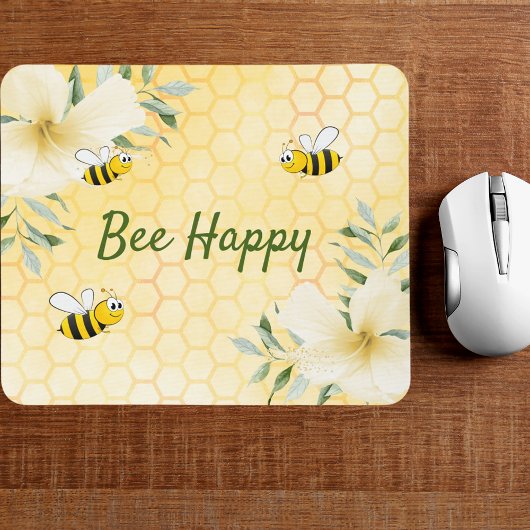 Biene Happy Hummeln Gelbe Honigwabe Sommer Mousepad