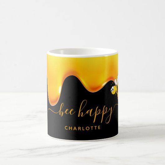 Biene Happy niedliche Hummeln tropfen Honig Kaffeetasse (Mittel)