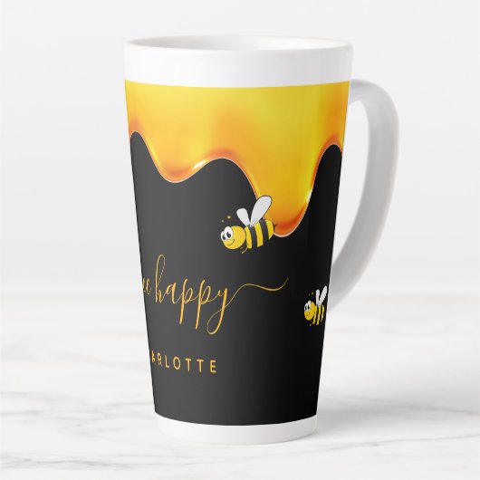 Biene Happy niedliche Hummeln tropfen Honig Milchtasse (Rechte Ecke)