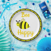 Biene Happy Yellow Bumble Bee Pappteller (Party)