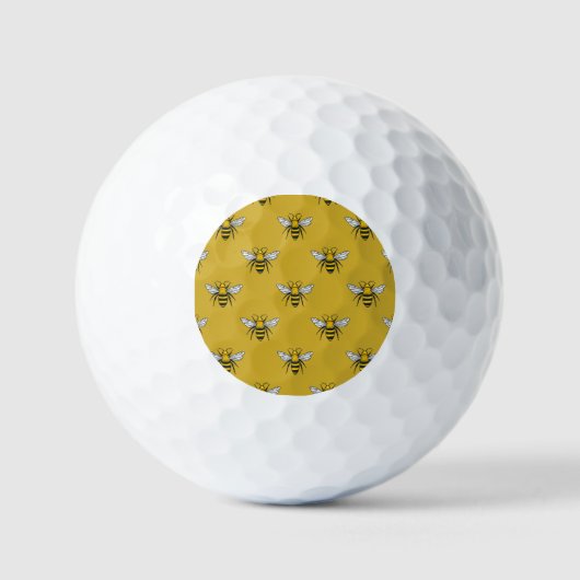 Biene Haven: Vintages gelbes Muster Golfball (Vorderseite)
