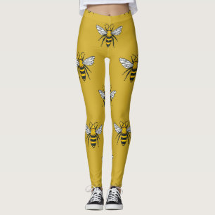 Biene Haven: Vintages gelbes Muster Leggings