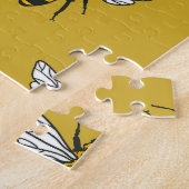 Biene Haven: Vintages gelbes Muster Puzzle (Seite)
