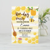 Biene, Honigbiene, Honigwabe, Hummel Einladung (Stehend Vorderseite)