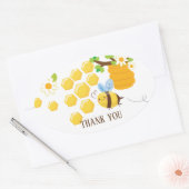 Biene, Honigbiene, Honigwabe, Hummelsticker Ovaler Aufkleber (Umschlag)