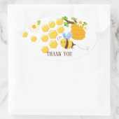 Biene, Honigbiene, Honigwabe, Hummelsticker Ovaler Aufkleber (Tasche)