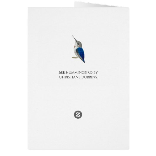 Biene Hummingbird Birthday Card (Hinten)