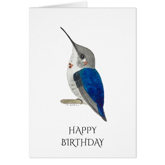 Biene Hummingbird Birthday Card (Vorne)
