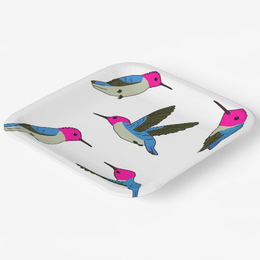 Biene Hummingbird Pappteller (Gewinkelt)