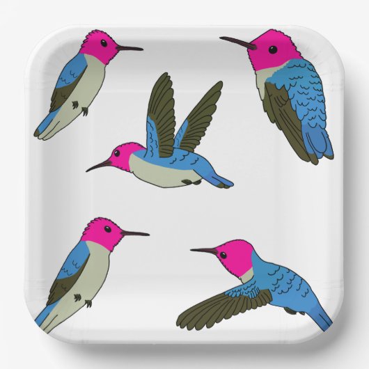 Biene Hummingbird Pappteller (Vorderseite)