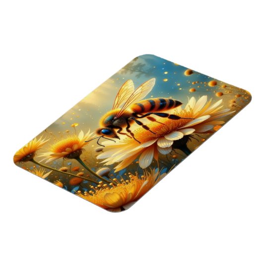 Biene im Blumengarten Magnet (Linke Seite)