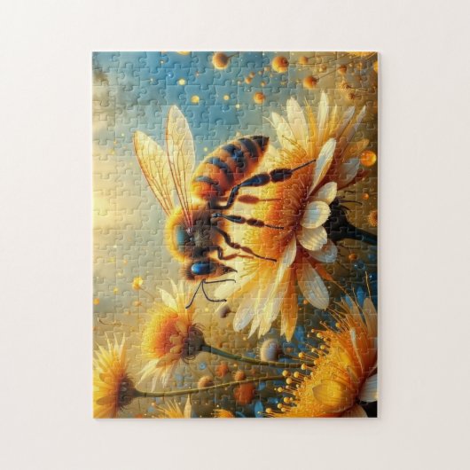 Biene im Blumengarten Puzzle (Vertikal)