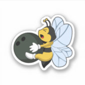 Biene im Bowling mit Bowlingball Aufkleber (Vorderseite)