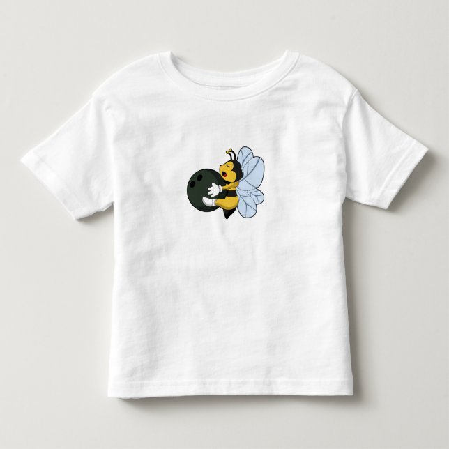 Biene im Bowling mit Bowlingball Kleinkind T-shirt (Vorderseite)