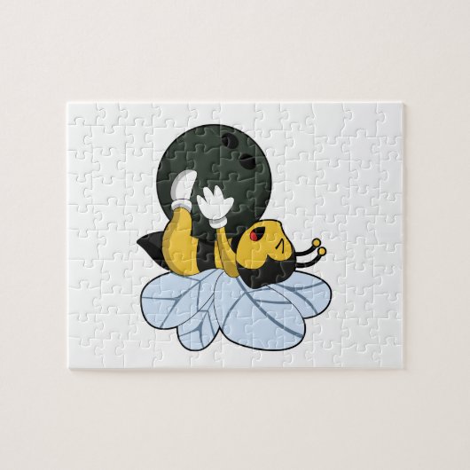 Biene im Bowling mit Bowlingball Puzzle (Horizontal)