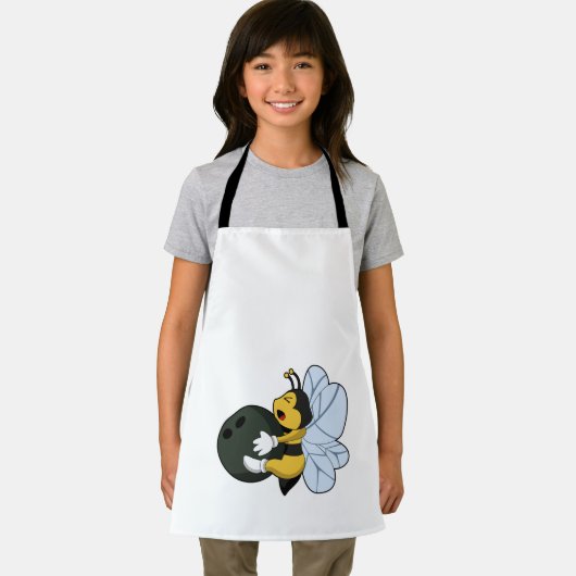 Biene im Bowling mit Bowlingball Schürze (Insitu)