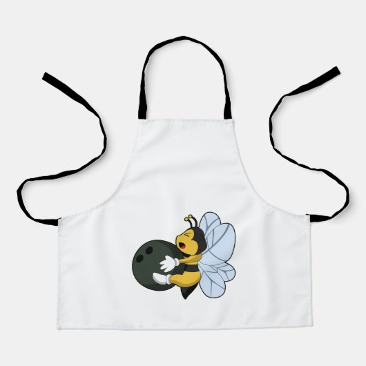 Biene im Bowling mit Bowlingball Schürze (Vorderseite)