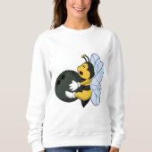 Biene im Bowling mit Bowlingball Sweatshirt (Vorderseite)