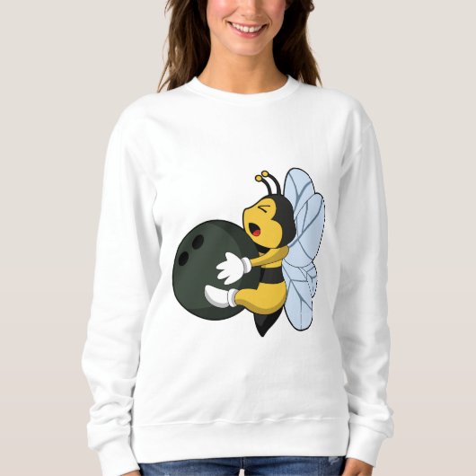 Biene im Bowling mit Bowlingball Sweatshirt (Vorderseite)