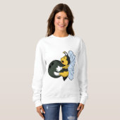 Biene im Bowling mit Bowlingball Sweatshirt (Vorne ganz)