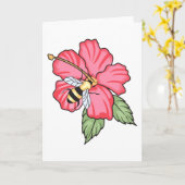 Biene im Hibiskus Karte (Gelbe Blume)