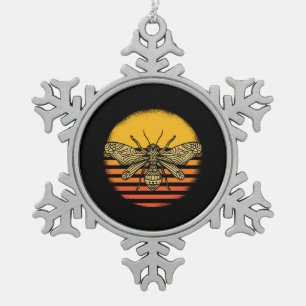Biene Imker Imkerei Retro-Geschenk Schneeflocken Zinn-Ornament